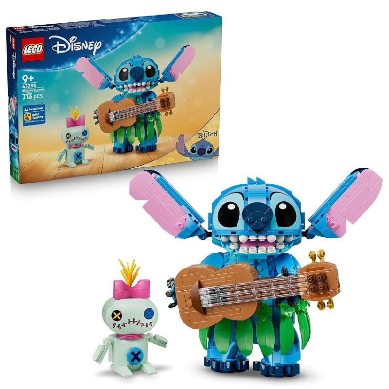 LEGO | Disney Stitch y Scrump de Juguete – 2 Figuras con Accesorios Inc. Ukelele y