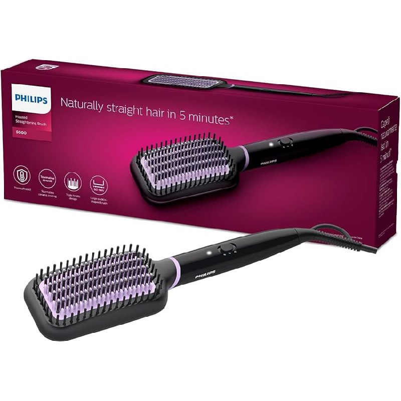 Philips Cepillo Alisador StyleCare, con Tecnologia ThermoProtect