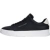 Tommy Hilfiger Court Sneaker Hombre Detail Essential de Piel, Azul (Navy Blue)