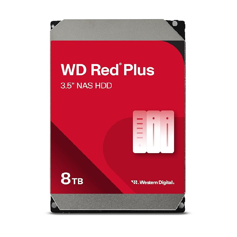 WD Red Plus 8TB NAS Disco Duro Interno 3,5″ – 5640 RPM, SATA 6 GB/s