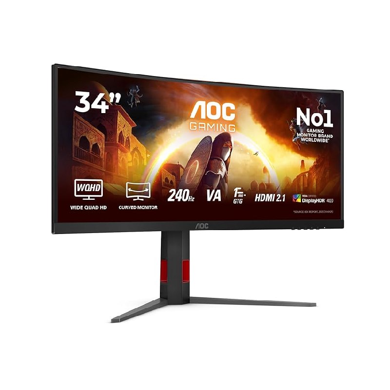 AOC CU34G4Z Gaming Monitor 34 Pulgadas 240Hz Panel Fast VA, 1ms GtG