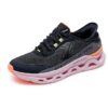 Skechers Glide-Step Altus sin Cordones para Mujer, Malla sintética Negra con Ribete múltiple