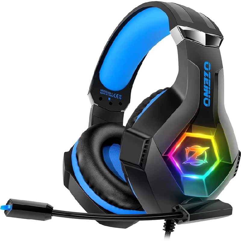 Ozeino Cascos Gaming, Auriculares Gaming con Micrófono Rotatorio