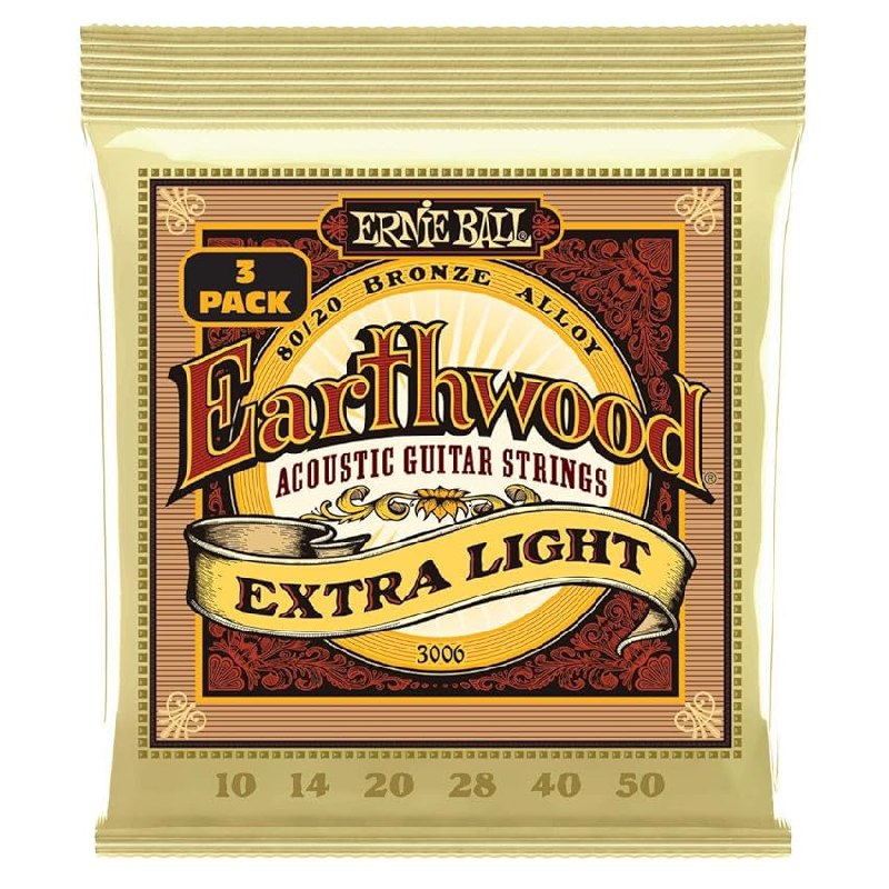 Ernie Ball Earthwood Extra Light 80/20 Bronze Acoustic Guitar Strings 3