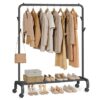 SONGMICS Burro para Ropa con Ruedas, Tubo de Acero