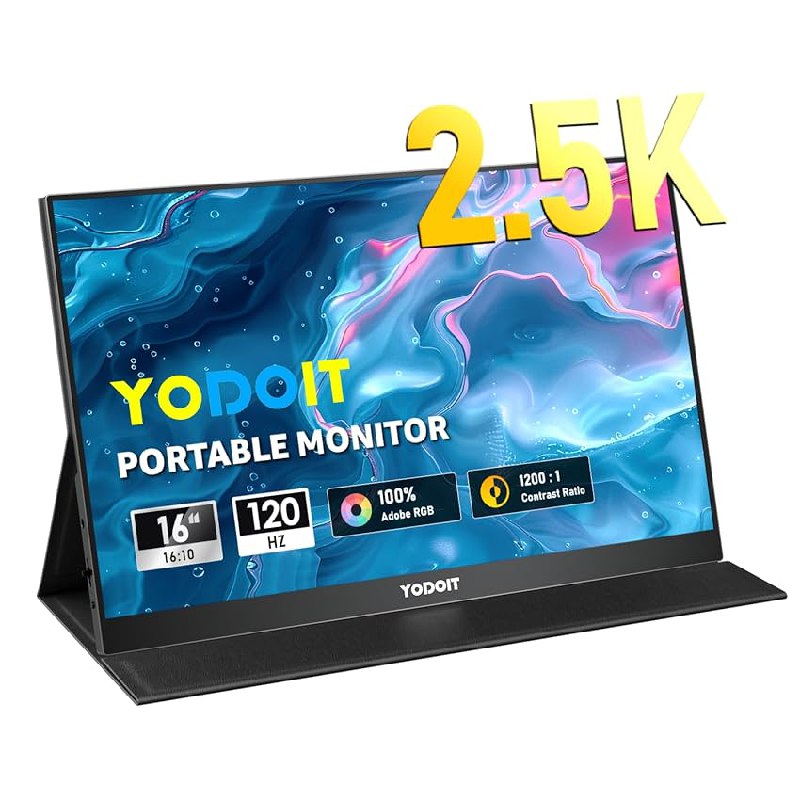 Yodoit 16 Pulgadas Monitor portátil de 120Hz de 2.5K UHD Pantalla IPS 2560 x 1600
