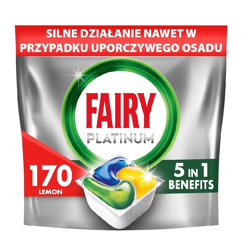 Fairy Platinum Cápsulas Lavavajillas Para Máquina Limón, 170 Cápsulas