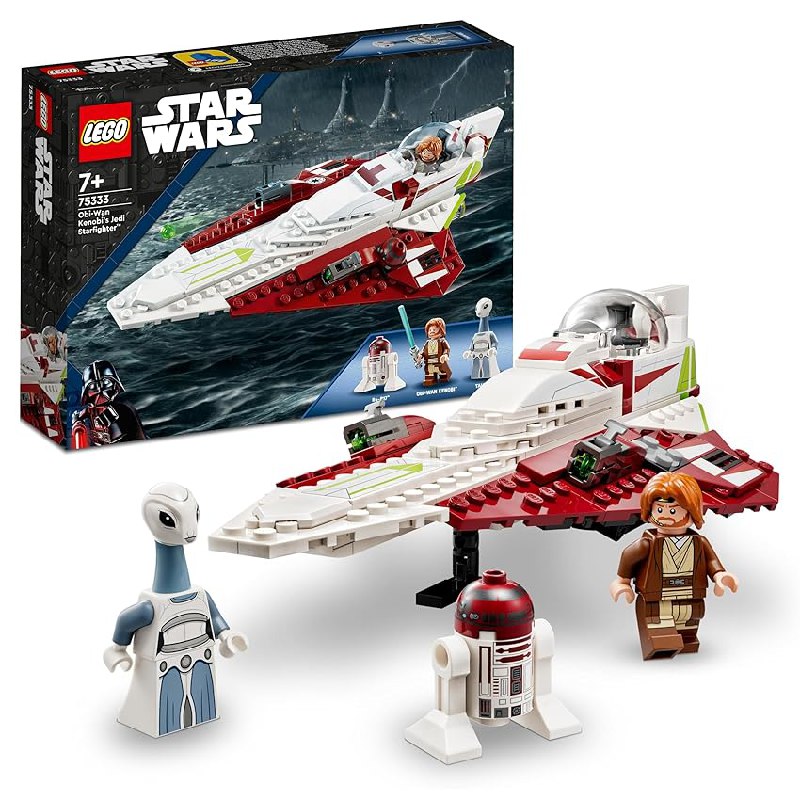 LEGO Star Wars Caza Estelar Jedi de OBI-WAN Kenobi, Nave de Juguete de Construcción