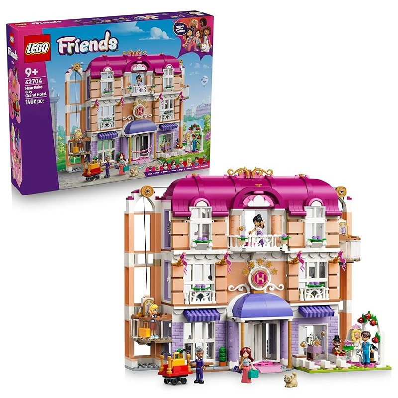 LEGO Friends Gran Hotel de Heartlake City de Juguete – Casa de Muñecas en Miniatura con 6 Mini Muñecos