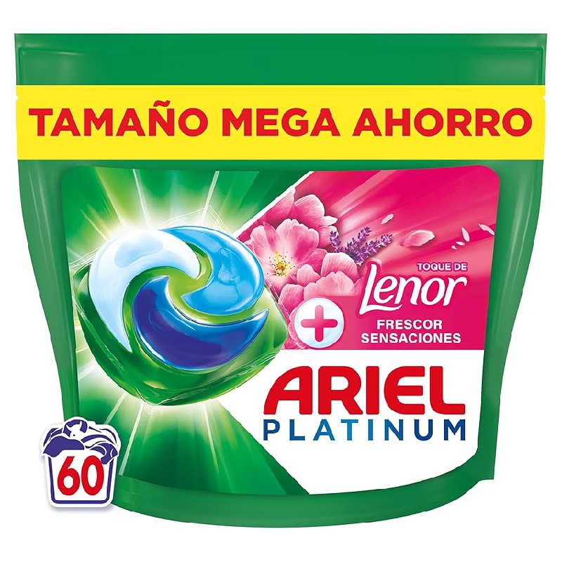 Ariel PODs Platinum, Detergente Líquido En Cápsulas Frescor Sensaciones Cápsulas