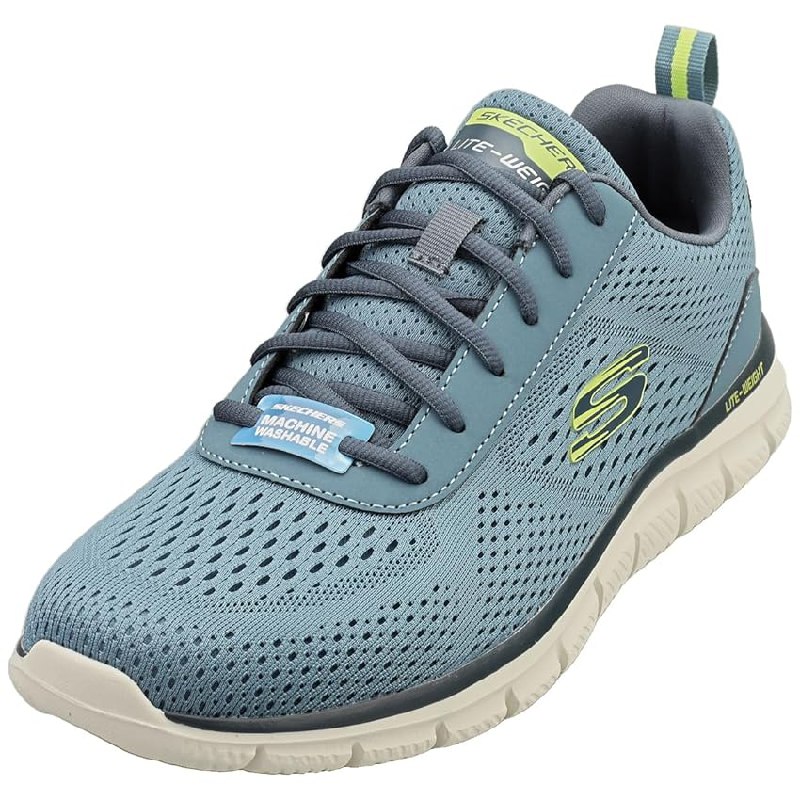Skechers Tenis Track Leshurpara Hombre, Malla sintética de Pizarra