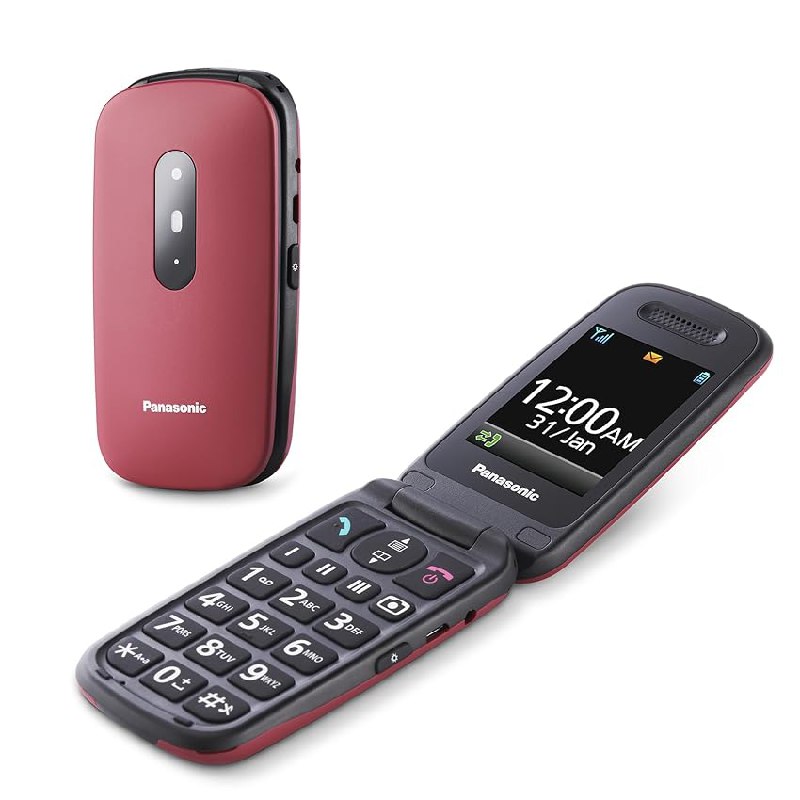 Panasonic KX-TU446EXR 2G Teléfono Móvil para Mayores, Resistente a Golpes