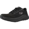 Skechers Mujer Arch Fit 2.0 Big League, Black Mesh/Gunmetal Trim