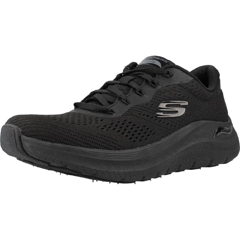 Skechers Mujer Arch Fit 2.0 Big League, Black Mesh/Gunmetal Trim