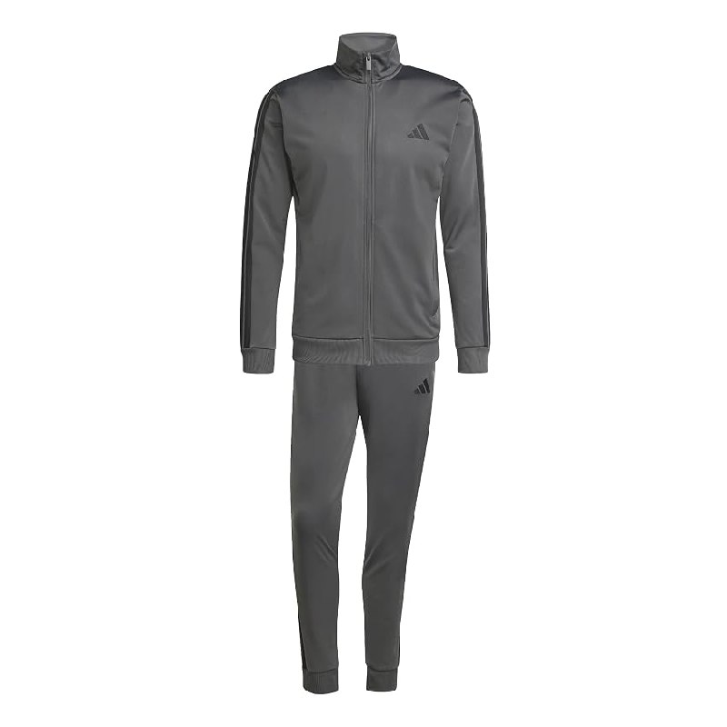adidas Uomo SPORTSWEAR BASIC 3 STRIPES TRICOT TRACKSUIT, grey six