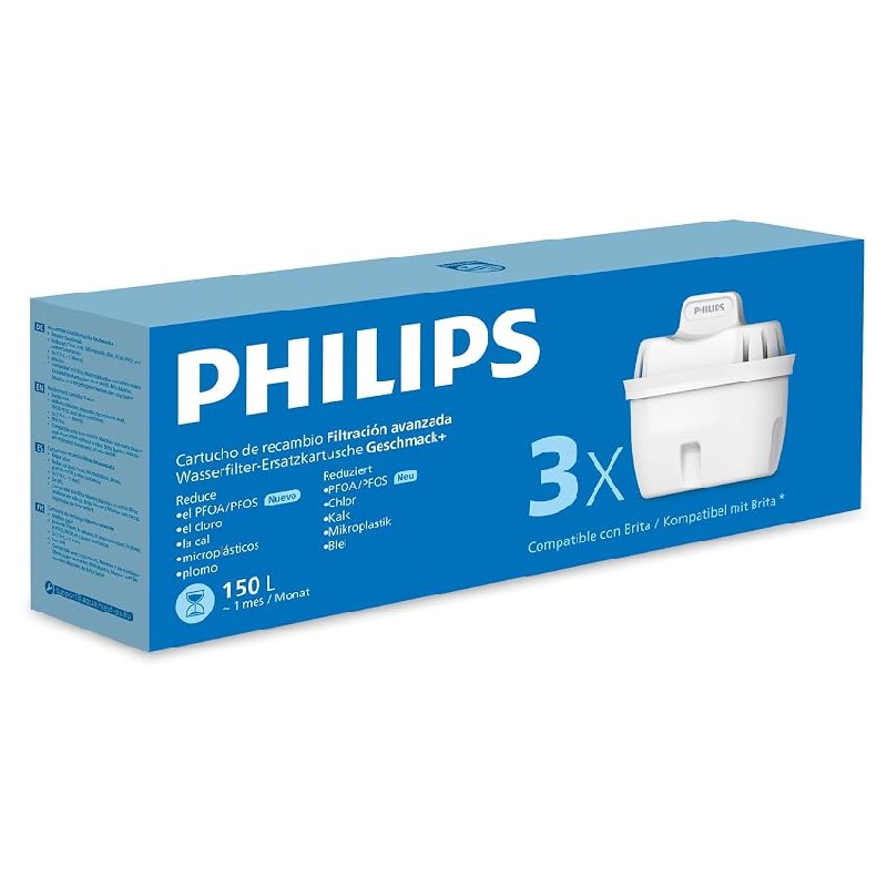 Philips Water Cartuchos de filtro de agua de repuesto Filtración Avanzada