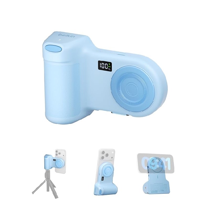 Belkin Stage PowerGrip Agarre Magnético de Cámara con Batería 9300 mAh Azul