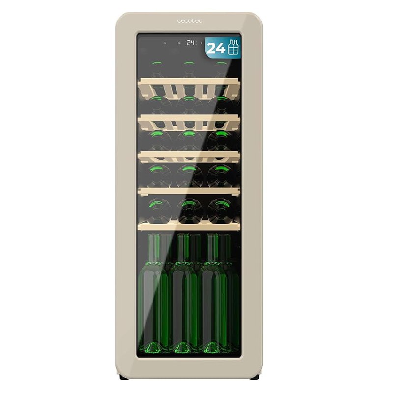 Cecotec Vinoteca 24 Botellas Retro Bolero Grandsommelier Origin 24 Hit Beige. Acabado