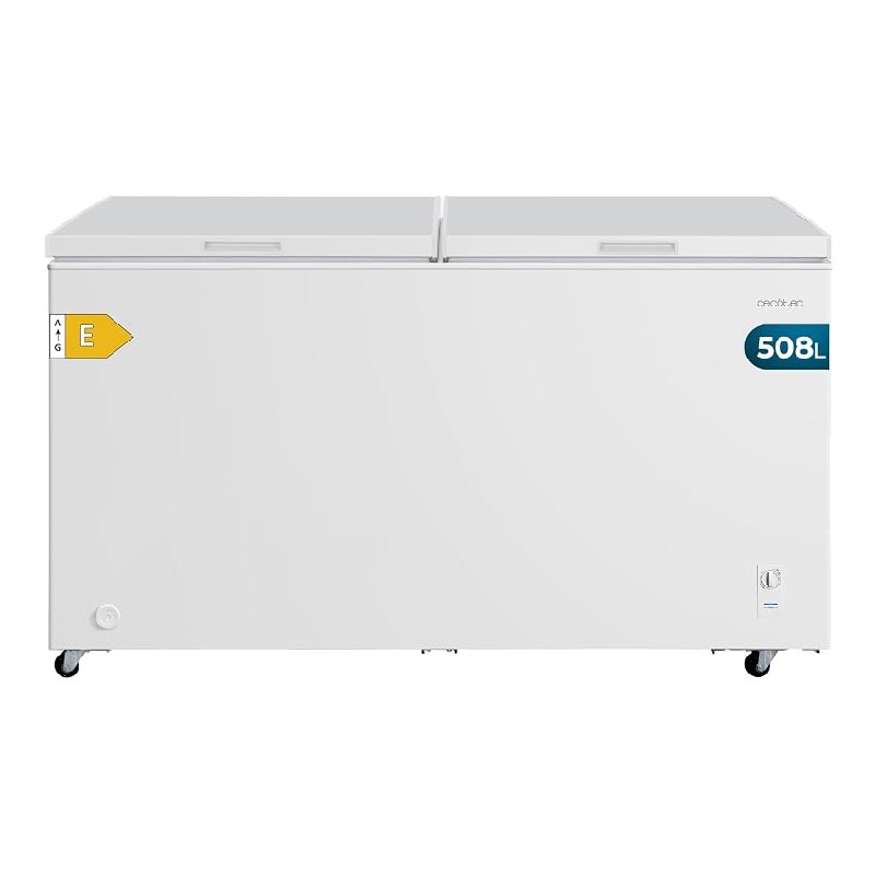 Cecotec Congelador Horizontal 508L Doble Puerta Bolero CoolMarket Chest Duo 508M White E. UltraContact D