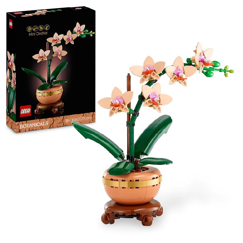 LEGO Botanicals Miniorquídea – Orquídea Flor y Planta Artificial para Decoración del Hogar y Salón