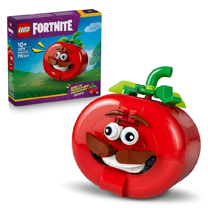 LEGO Fortnite Tomatoide de Juguete – Figura Interactiva con Mini Pizzería – Decoración