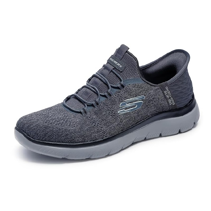 Skechers Hombre Summits Key Pace Slip-In ENTRENADOR, Black Mesh W