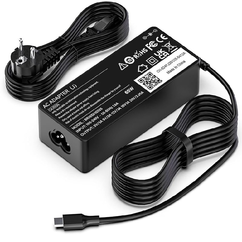 Cargador 65W USB C Portátil Compatible con HP Elitebook Chromebook Spectre