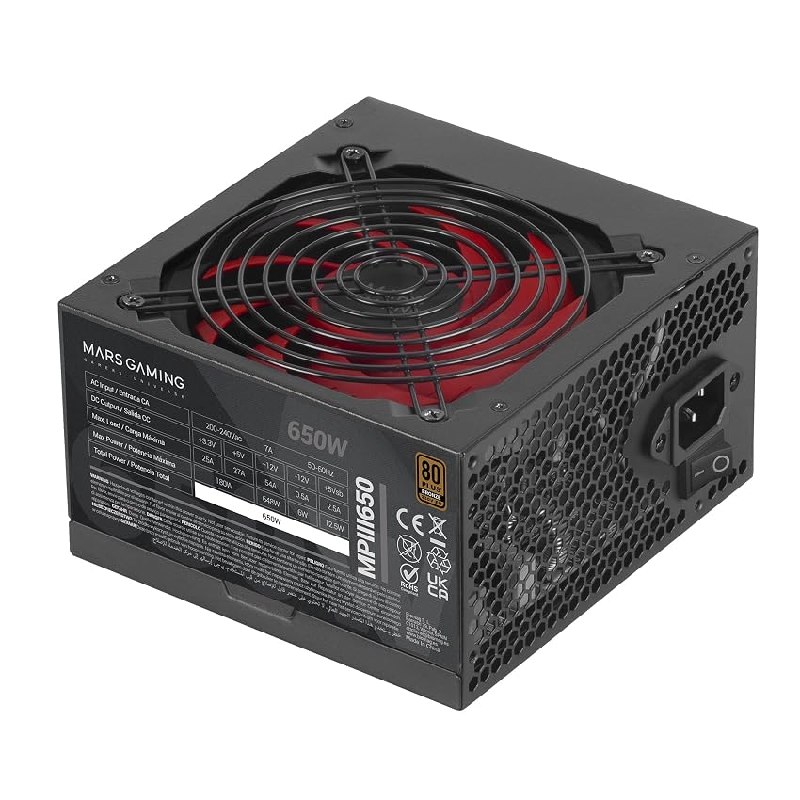 Mars Gaming MPIII650 Fuente ATX 650W 80 Plus Bronze 5 Años Garantía Negro