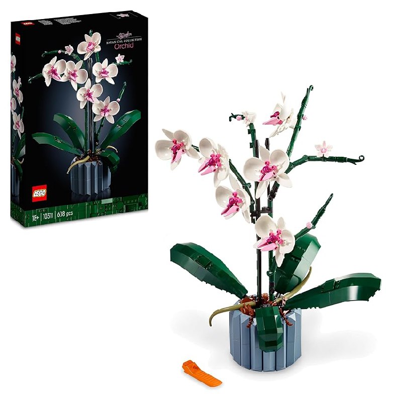 LEGO Botanicals Orquídeas Flores y Plantas Artificiales Blancas y Rosas