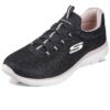 Skechers Mujer Summits Artistry Chic Zapatillas, Black Mesh/Light Pink Trim