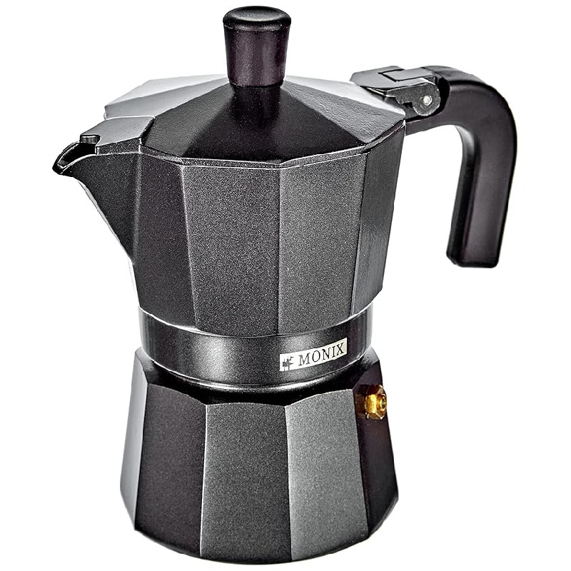 Monix Vitro Noir | Cafetera Italiana 3 Tazas