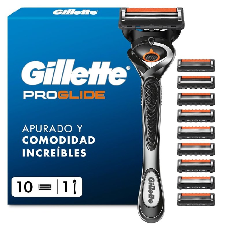 Gillette Proglide Maquinilla de Afeitar Hombre con 10 Cuchillas de Recambio