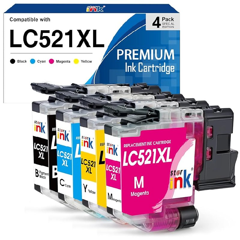 Starink LC521XLVAL – Cartuchos de Tinta compatibles con Brother LC521XL
