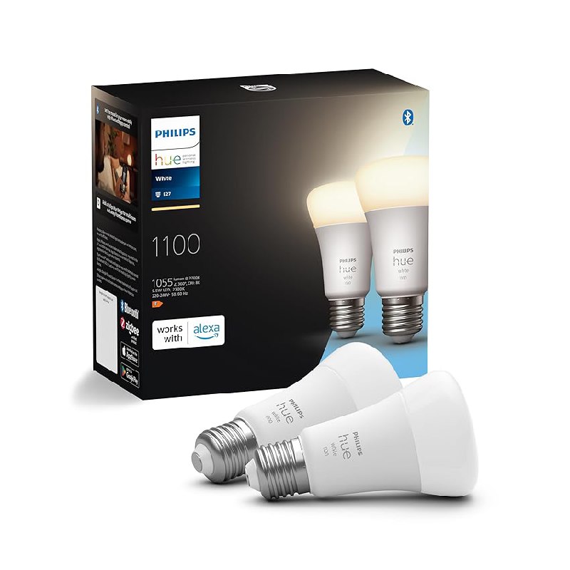 Philips Hue Blanco Bombilla LED Inteligente E27, 1055lm