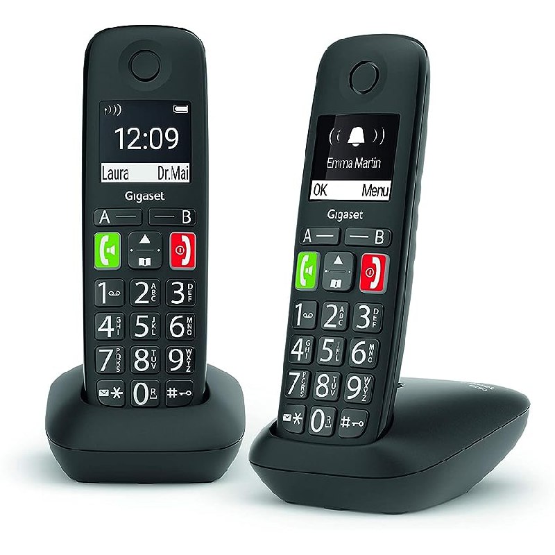 Gigaset E290 Duo – Teléfono Fijo Inalámbrico con Teclas Grandes