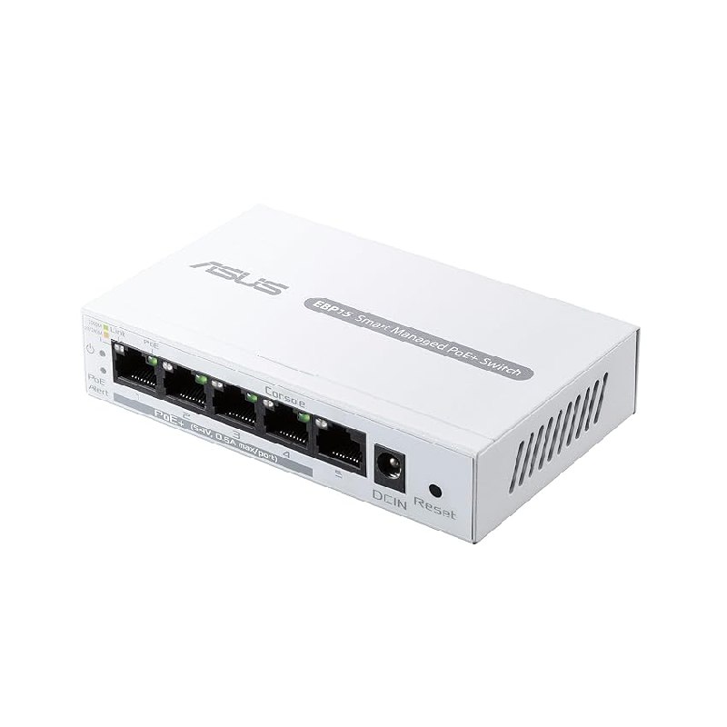 ASUS ExpertWifi EBP15 – Switch PoE+ gestión de 5 Puertos GbE, 4 Puertos PoE+