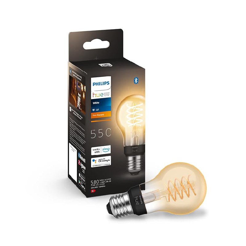 Philips Hue – Bombilla LED Inteligente de Filamento, Luz Blanca Regulable