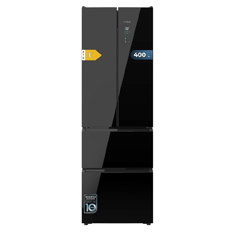 Cecotec Frigorífico Combi Total No Frost Bolero CoolMarket Combi F2D 395 Black Glass E