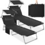 tectake® Set de 2X Tumbonas Jardín Exterior, Tumbonas Plegables con Reposacabezas