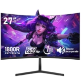 Gawfolk Panel de 27 Pulgadas, Monitor de computadora Curvo Gaming 1800R 250Hz