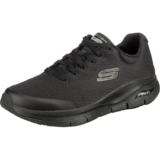 Skechers Hombre Arch Fit Trainers, Black Textile/Synthetic/Trim