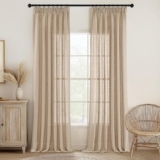 MIULEE Cortinas de Lino Translúcido 2 Piezas Trigo 225x140cm (HxL)