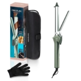 Cecotec Rizador de Pelo con Pinza 25mm SurfCare CurlClip Olive. Revestimiento Cerámica
