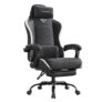 SONGMICS Silla Gaming Ergonómica con Reposapiés, Sillón Gamer de Escritorio Reclinable 135°