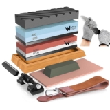 Piedra de Afilar Kit para Cocina – 400/1000 3000/8000 Corindón Afilador Cuchillos