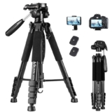 Victiv 185cm Tripode para Movil Alto, Tripode Camara para Nikon Canon Sony de Viaje