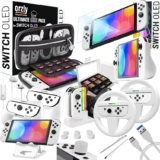 Orzly Paquete Accesorios Compatible Nintendo Switch – OLED Geek Pack: Estuche