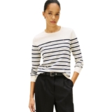 Tommy Hilfiger Jersey Mujer Jersey Fine con Cuello Redondo, Negro (Calico/Dark Night Navy Multi STP)