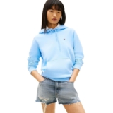 Tommy Jeans Sudadera Mujer Flag Regular Fit, Azul (Light Powdery Blue)