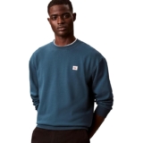 Calvin Klein Sudadera Hombre Terry Badge con Cuello Redondo, Azul (Navy Teal)